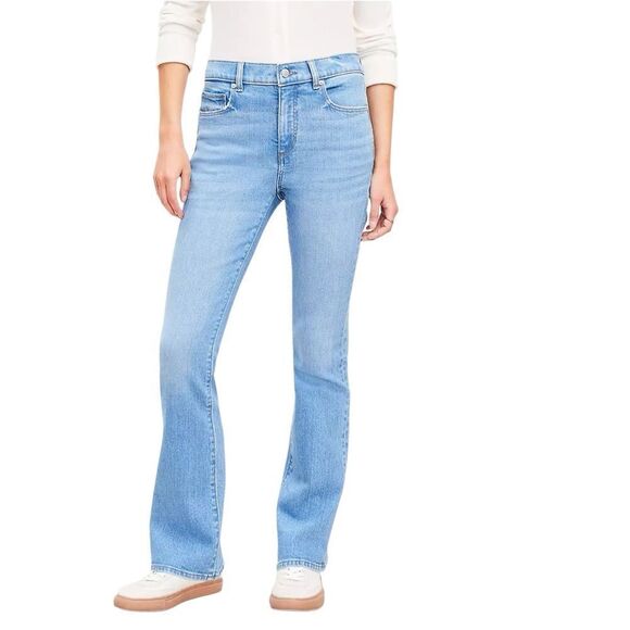 Loft Boot Cut mid rise denim jeans light Wash Size 8 - Picture 1 of 16